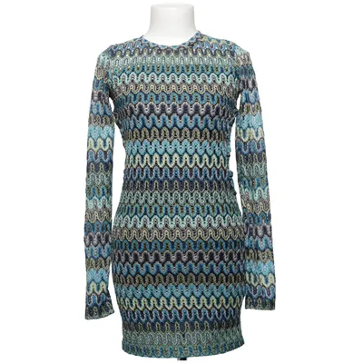 Dress (Blue, Green, Multicolored) from Bershka Elastane, Polyester