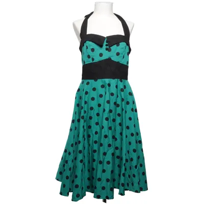 Halterneckklänning (Grön, Svart, Flerfärgad) från Hell Bunny Vixen Bomull, Elastan