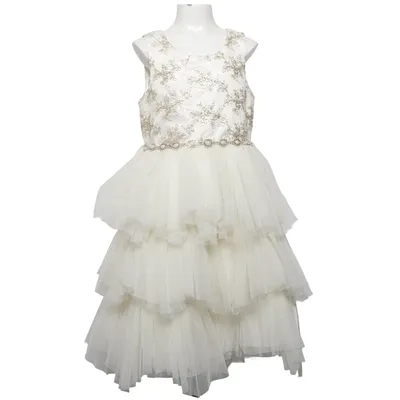 Blomsterpigekjole (Hvid) fra American Princess Polyester