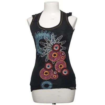 Tank Top (Black, Multicolored) from Desigual Cotton, Polyamide