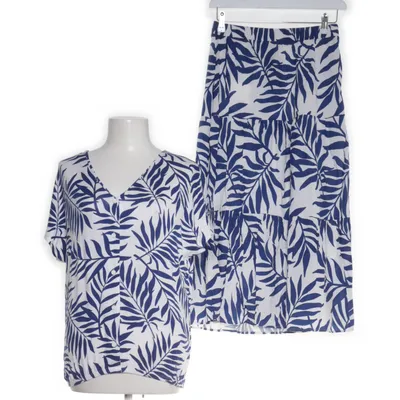Set (Blue, White) from Janina Cotton, Linen, Viscose