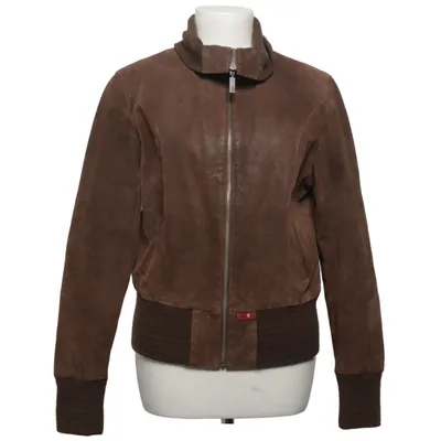 Veste en cuir (Marron) de Petroff Acrylique, Cuir, Polyester