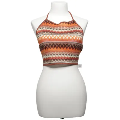 Halterneck top (Brun, Orange, Beige, Flerfarvet) Polyester