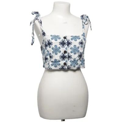 Crop top (Blå, Hvid) fra Agua Bendita Elastan, Linned, Polyester, Viscose