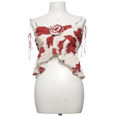 Halterneck top (Beige, Rød) fra Adoore Viscose
