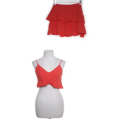 Set (Red) from The Fashion Fraction x NA-KD Linen, Viscose