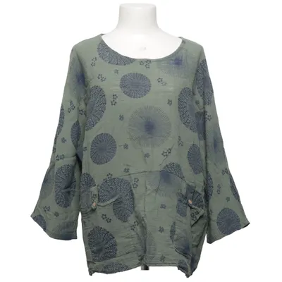 Blouse (Vert, Bleu) de Elitzia Coton