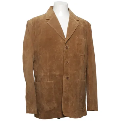 Leather blazer (Brown) from Wilhelm Cotton, Leather, Polyester