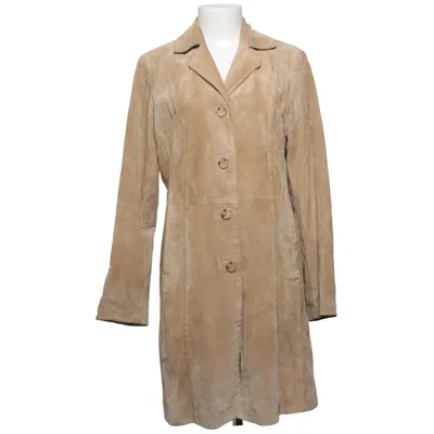 Leather coat (Beige) from Saki Leather, Polyester