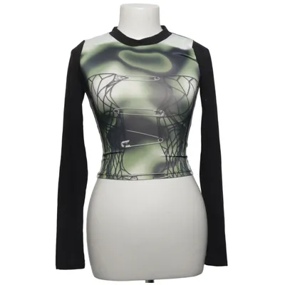 Långärmad t-shirt (Svart, Grön, Vit) från Fashion Nova Elastan, Polyester