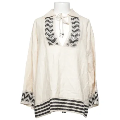 Blus (Beige, Svart) från Zara Bomull, Linne, Polyester
