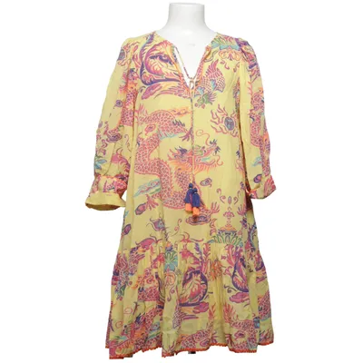Jurk (Geel, Meerkleurig) van Place du Soleil Katoen, Viscose