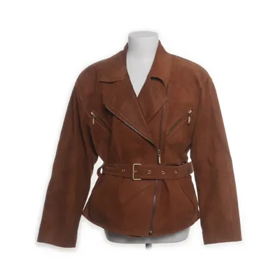 Biker jacket (Brown) from Leather Sound Polyester, Leather