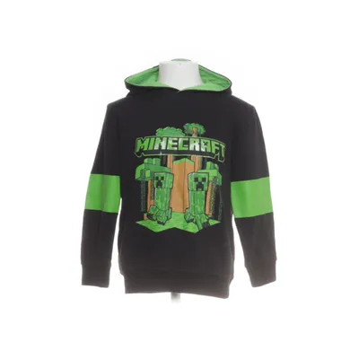 Huvtröja (Svart, Grön) från Mojang Bomull, Polyester