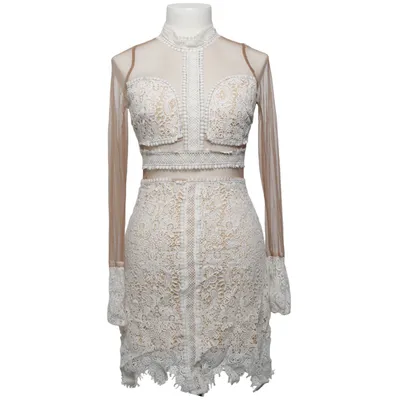Dress (White, Beige) from PrettyLittleThing Polyester