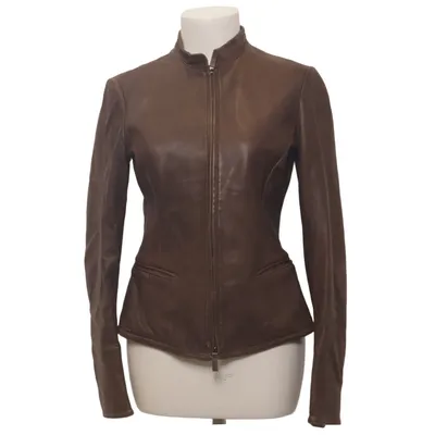 Leather jacket (Brown) from Emporio Armani Polyurethane, Viscose