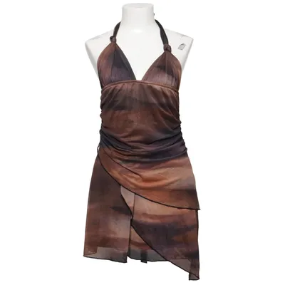 Halternek jurk (Oranje, Lila, Meerkleurig) van Shein Elastaan, Polyester