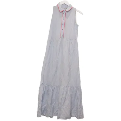 Dress (Blue, White) from UNQ Linen, Polyester, Tencel