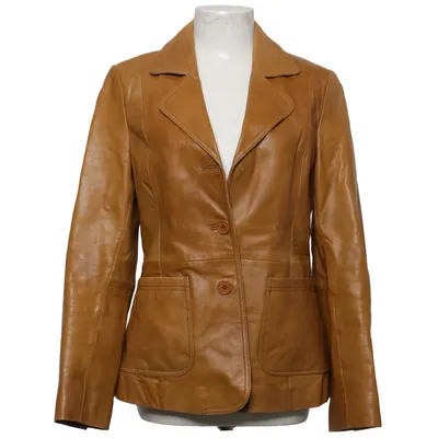 Læderblazer (Brun) fra JP Collection Læder, Polyester