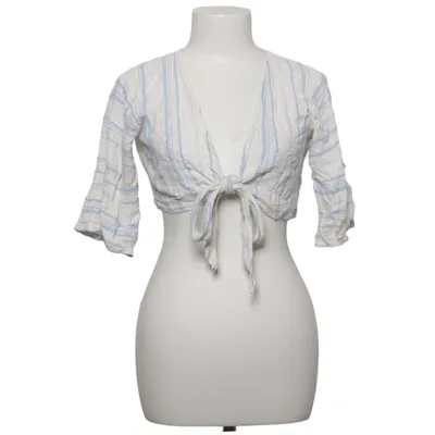 Wrap blouse (White, Blue) from Olympic Cotton
