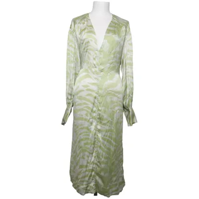 Maxi dress (Green, White) from Ganni Elastane, Silk