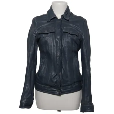 Läderjacka (Blå) från Gipsy Bomull, Skinn, Polyester