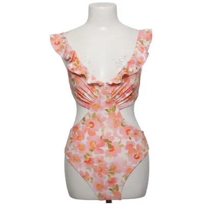 Swimsuit (Pink, White, Green) from Cupshe Elastane, Polyamide, Polyester