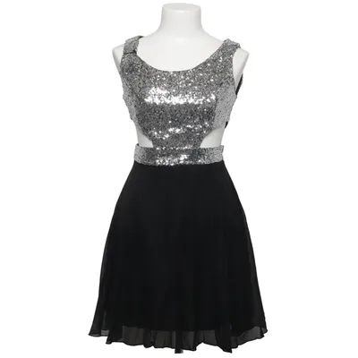 Cocktailklänning (Grå, Silverfärgad) Bomull, Elastan