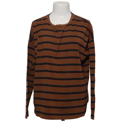 Langærmet t-shirt (Brun, Blå) fra Once Bomuld, Elastan