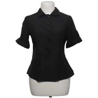 Chemise à manches courtes (Noir) de Massimo Dutti Woman Coton, Soie
