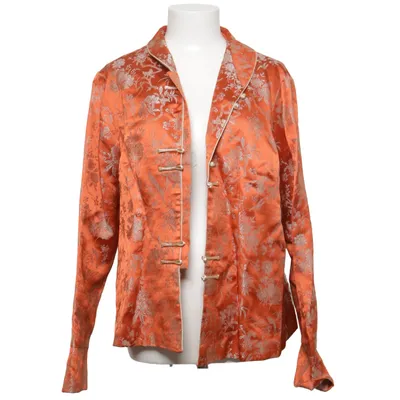 Cheongsam (Orange, Argent) de Shanghai Soie