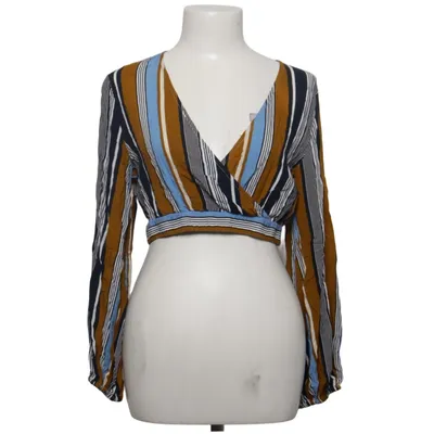 Wrap blouse (Blue, Brown, White) from Boohoo Petite Cotton