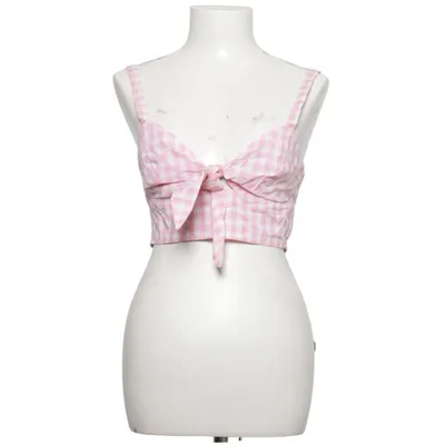 Crop top (Rosa, Vit) från Pull & Bear Bomull