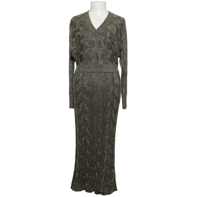 Långklänning (Grå, Silverfärgad) från Nude Metallfiber, Polyester, Ull