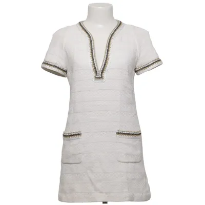 Klänning (Vit, Beige) från Sandro Bomull, Polyester