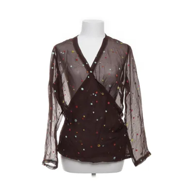 Slå-om bluse (Brun, Flerfarvet) fra Tone Barker Silk Silke