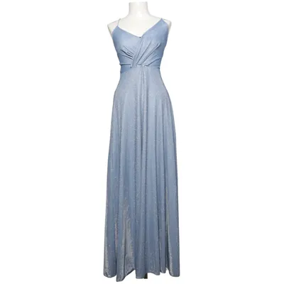 Evening gown (Blue, Silver) from L&S Elastane, Metallic fiber, Polyester
