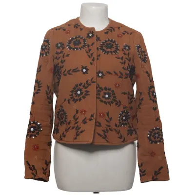 Jakke (Brun, Flerfarvet) fra Mango Casual Bomuld, Linned, Polyester