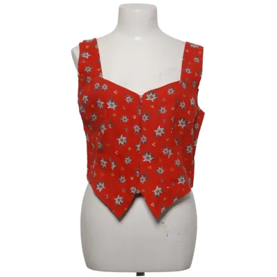 Haut (Rouge, Multicolore) de Meico Coton, Lin, Modal