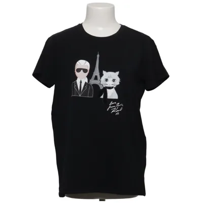 T-shirt (Zwart) van Karl Lagerfeld Katoen, Elastaan