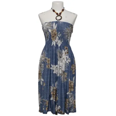 Dress (Blue, White, Brown) from Breakout Polyester