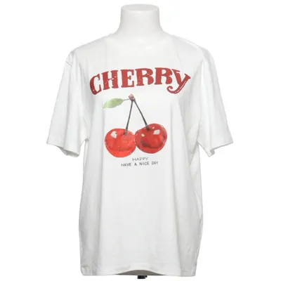 T-shirt (Vit, Röd) Elastan, Polyester