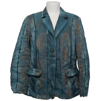 Blazer (Blå, Flerfarvet) fra Frank Walder Acetat, Metallfiber, Polyester