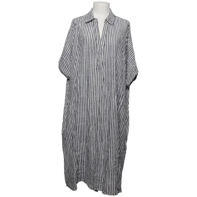Skjortekjole (Blå, Hvid) fra Ulla Popken Linned, Viscose