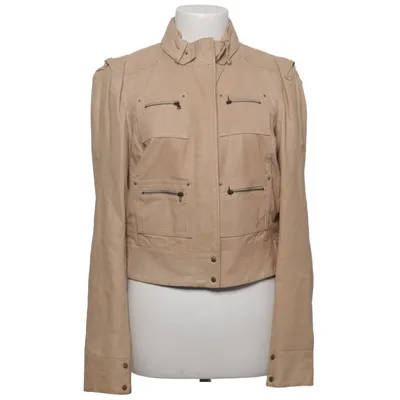 Læderjakke (Beige) fra Diane von Furstenberg Elastan, Læder, Polyester, Silke, Viscose