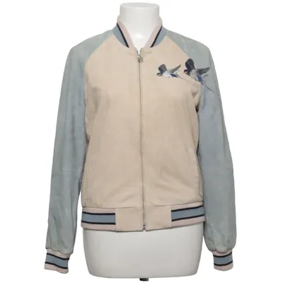 Bomber jacket (Beige, Blue) from Naf Naf Leather, Polyester