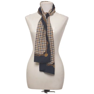 Shawl (Blue, Brown, White) from Aquascutum