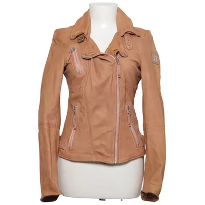 Veste de motard (Marron) de Freaky Nation Coton, Cuir, Polyester