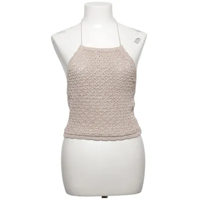Halter neck top (Beige) from Zara Cotton, Metallic fiber, Polyester