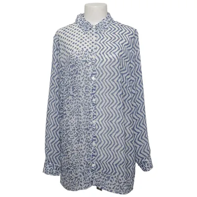 Blus (Blå, Vit) från Mandarin Polyester